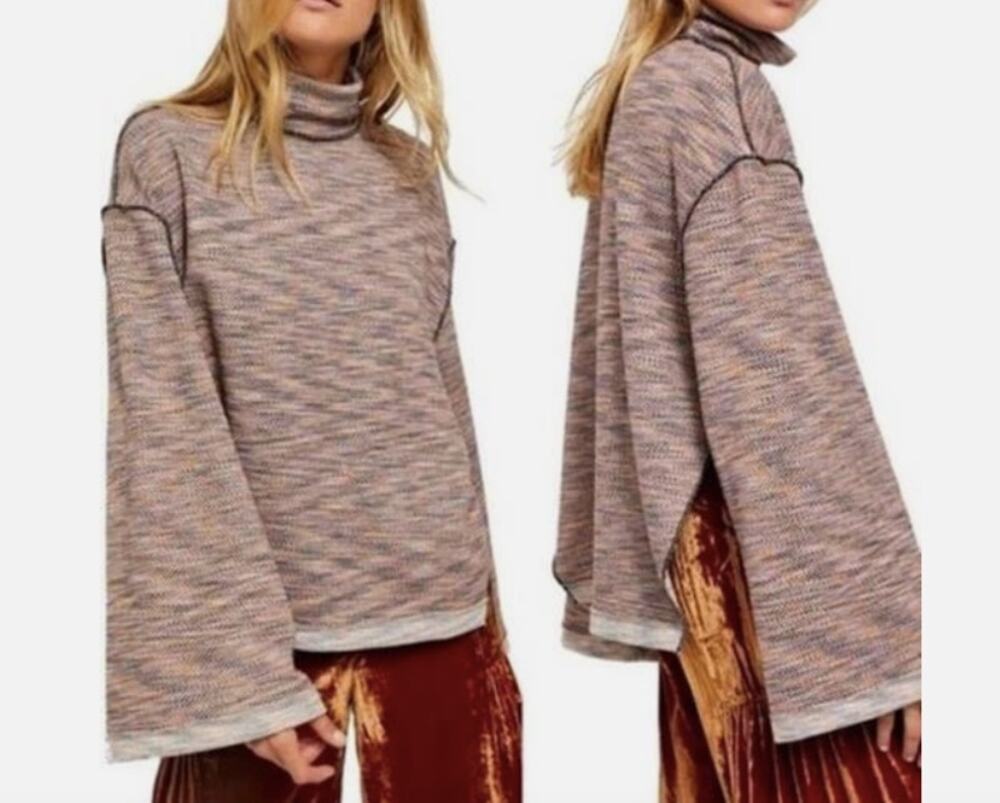 Free People We The Free Multicolor Sunny Days Turtleneck Sweater Size M